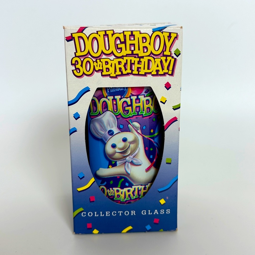 4/$25 Pillsbury Doughboy 30th‎ Bday Collectible Glass Plastic Cup *NIB*